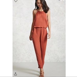 Orange halter jumpsuit